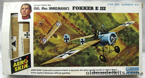 Renwal 1/48 Oblt. Max Immelmann's Fokker E.III (E-III) Aero Skin, 283-149 plastic model kit